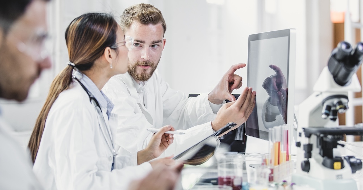 Technicians working in a lab