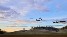 Drones flying in the sky