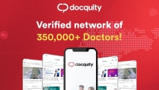 Docquity quote card saying it is verified network of more than 350,000 doctors