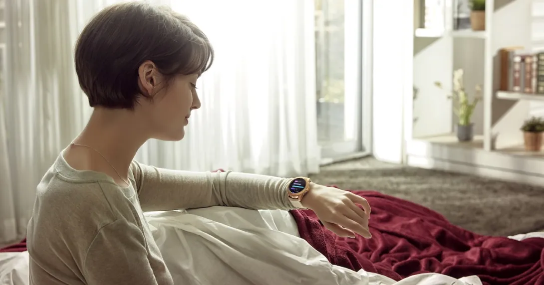 Person looking at their smart watch