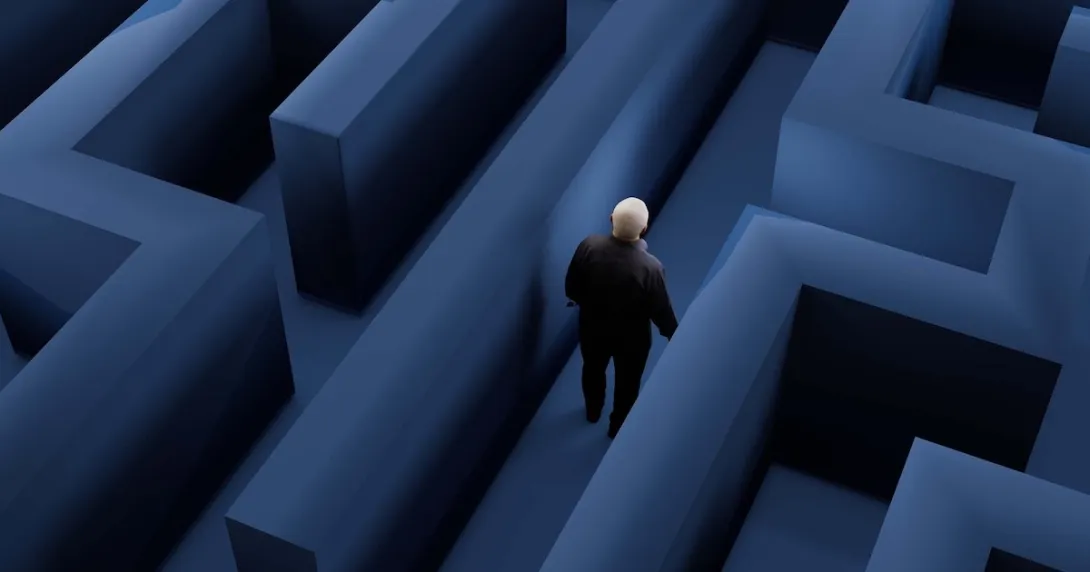 Man in a maze Man in a maze