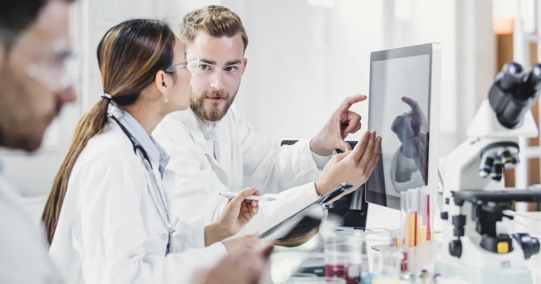 Technicians working in a lab