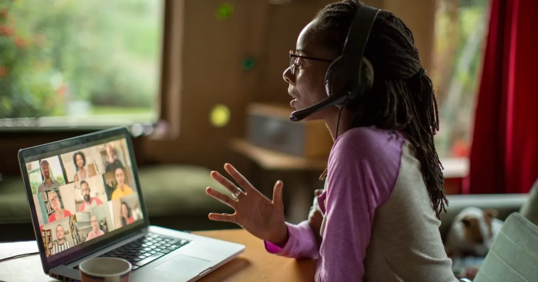 Healthcare professional engaging in a telehealth call