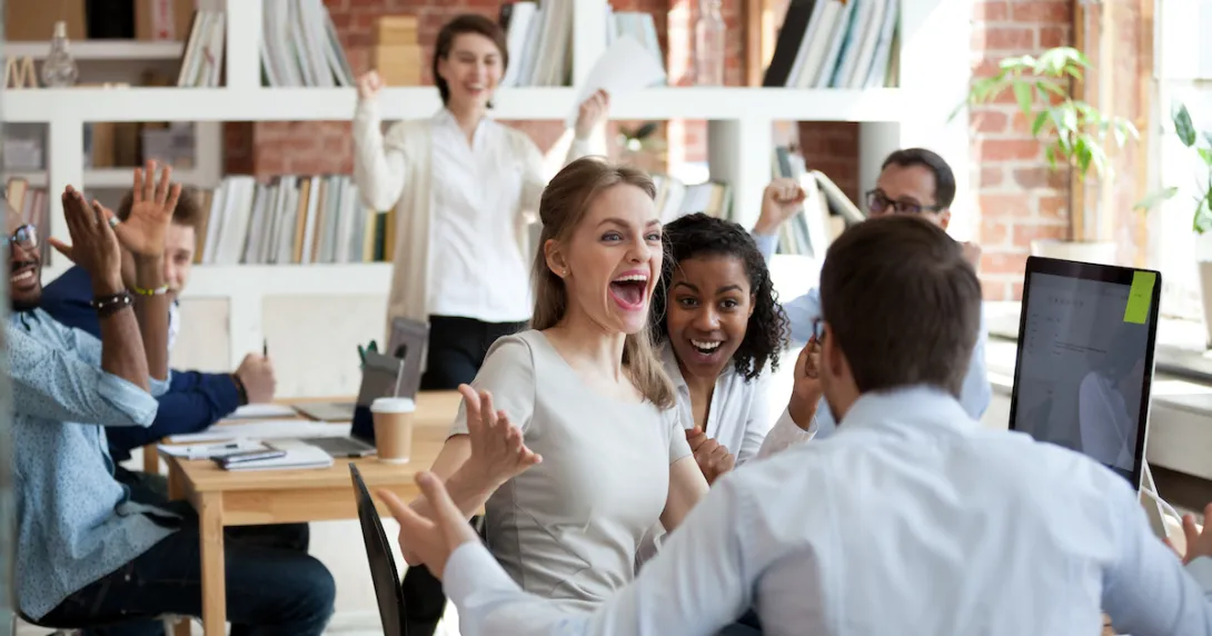 Group of people laughing