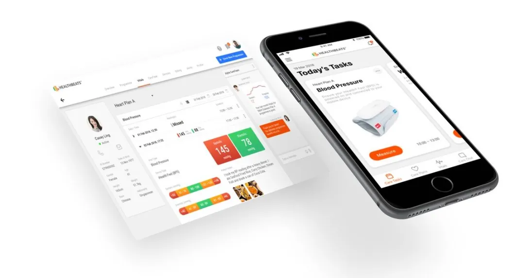 HealthBeats Remote Vitals Monitoring platform on web portal and mobile app