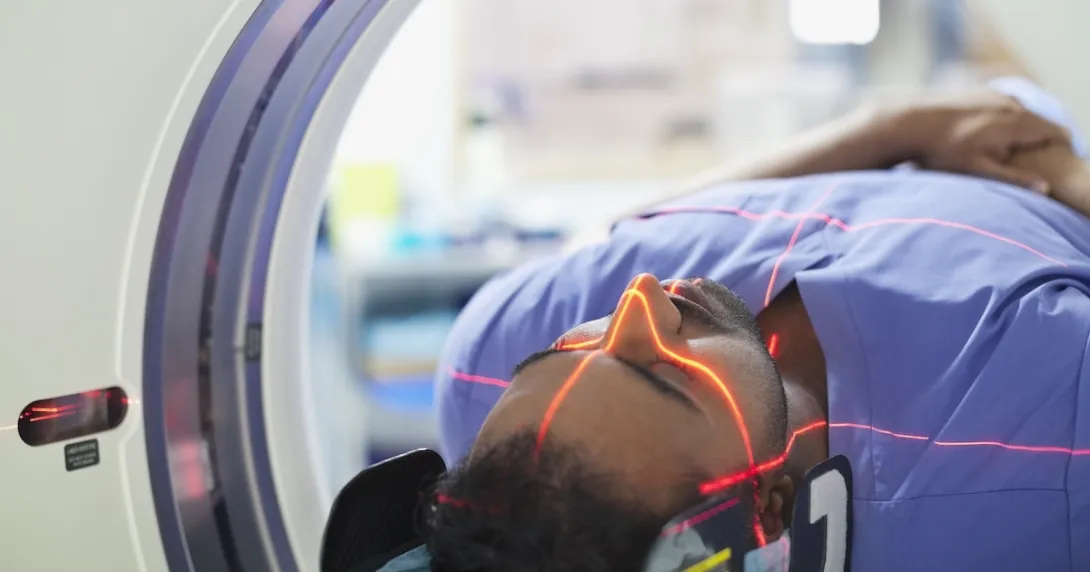 Person undergoing an MRI