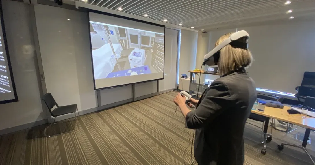 A demonstration of the right heart catheter training module on the Vantari VR platform