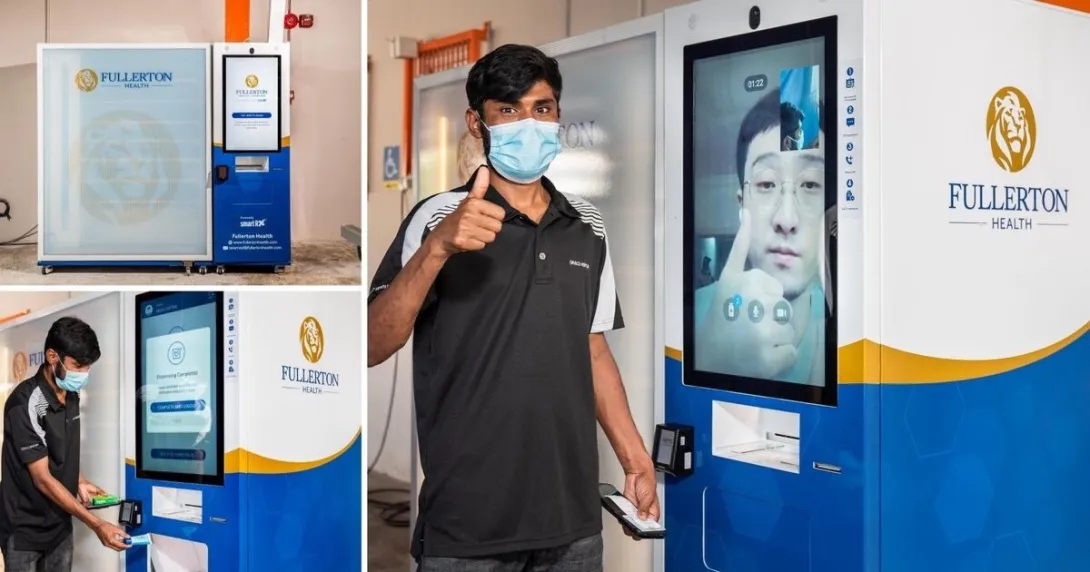 The first user of the Fullerton DigiHealth Kiosk