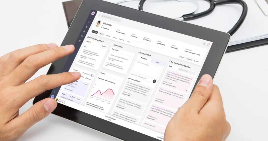 Lin Health's platform on a tablet