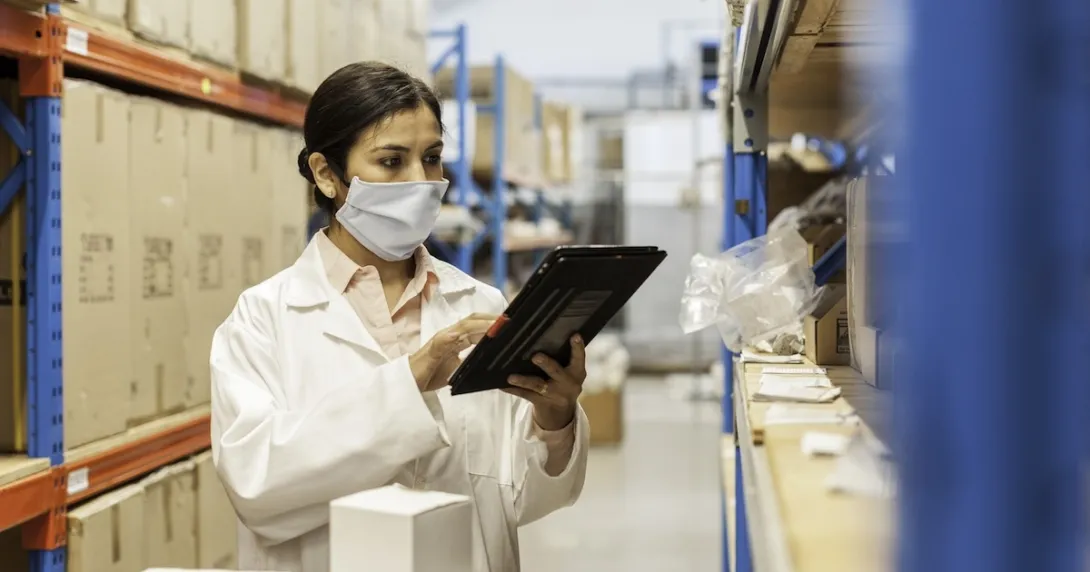 Worker in a manufacturing facility