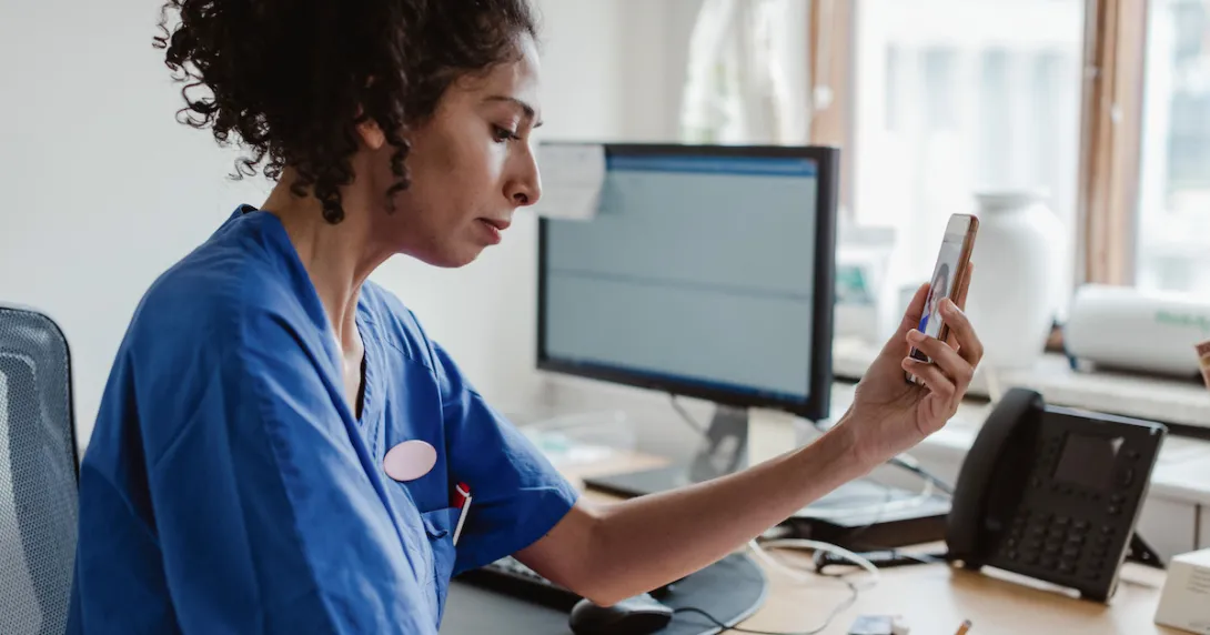 Person on a telephone