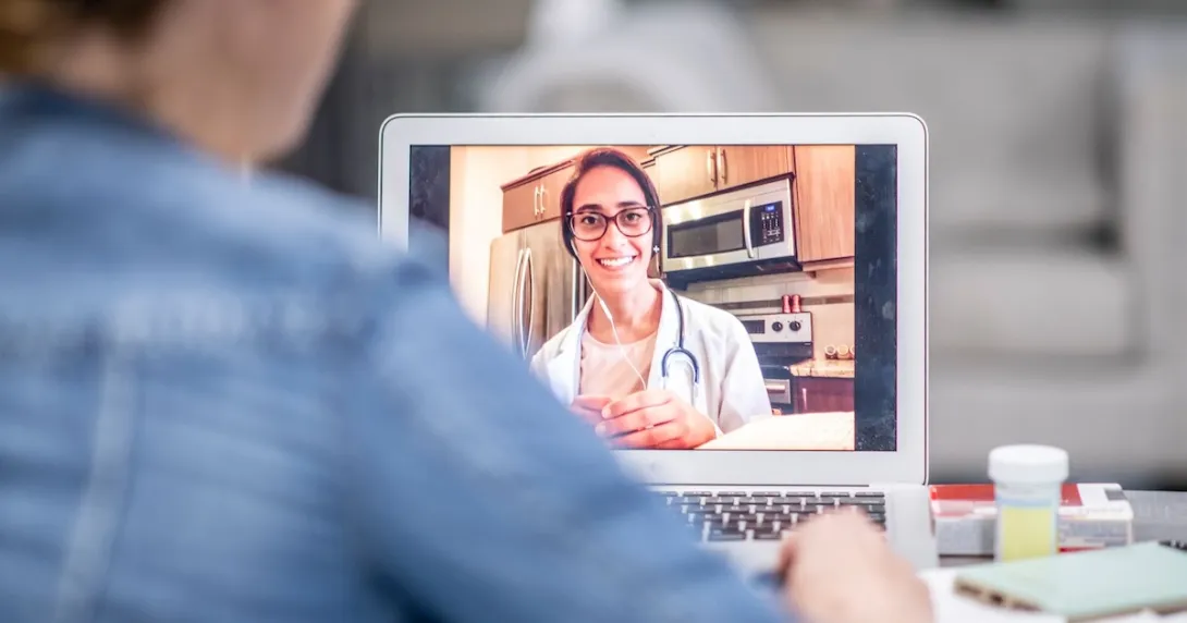 A patient in a virtual consultation with a doctor